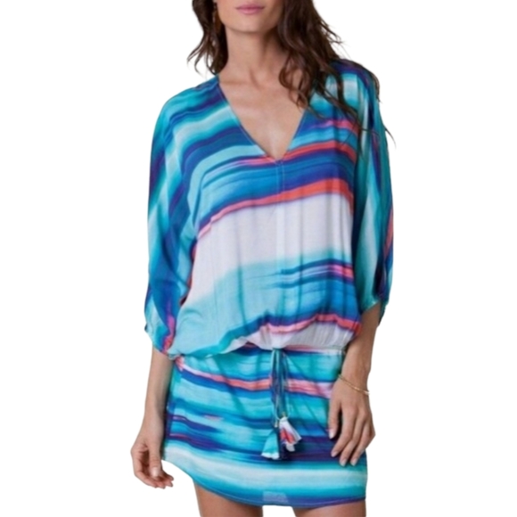 Vix Other - Vix Paula Hermanny Swimwear Cover-Up Kay Short Dress Al Mare Print S
